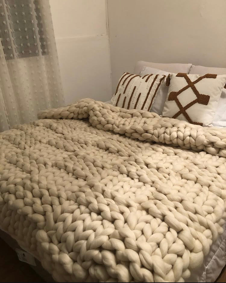 Manta de 2 Plazas Tejida a Mano